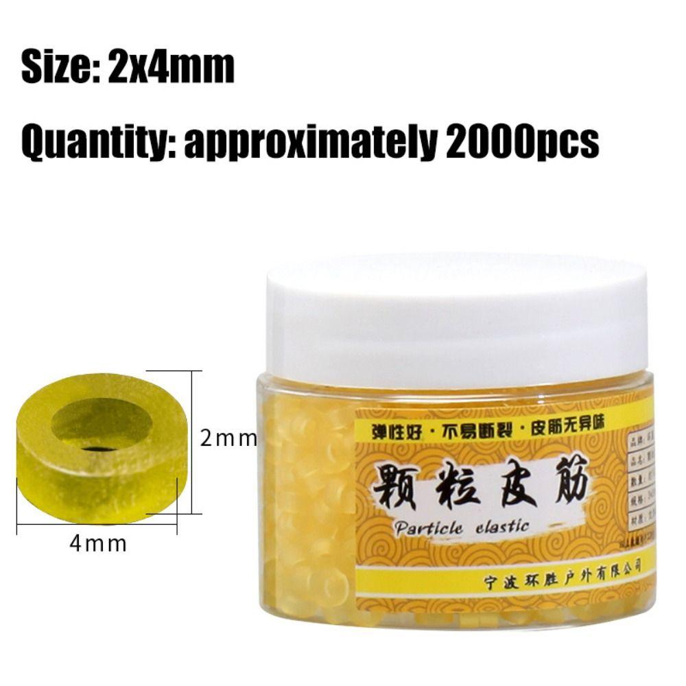 5000pcs Elastic Fishing Rubber Bait Bands Rubber Red Blood Worm Baits Elastic Band Latex Raw Material Yellow