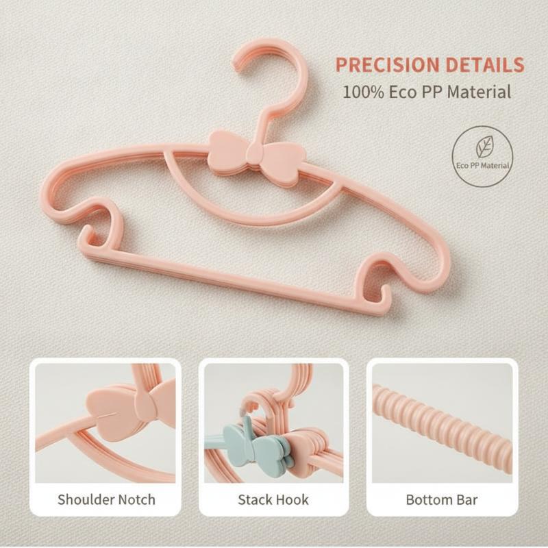 10Pcs Baby Clothes Hanger Thickened Plastic Non Slip Kids Garment Rack Small Size Infant Clothing Hanger For Home Laundry Closet