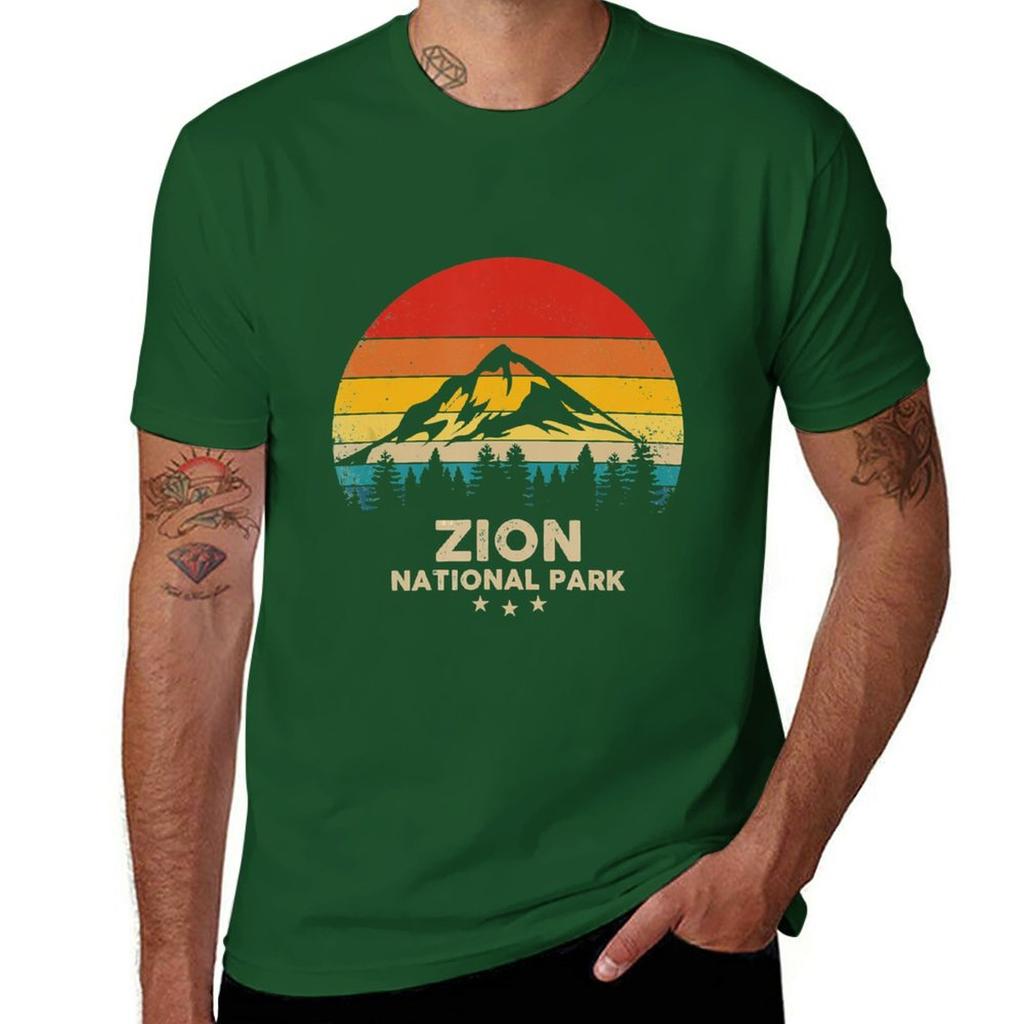 Vintage Zion  National Park Retro Souvenir TShirt Cute Tops Hippie Clothes Mens Clothing