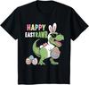 Kids Happy Eastrawr with T-rex Dinosaur for Kids Toddler Easter T-Shirt