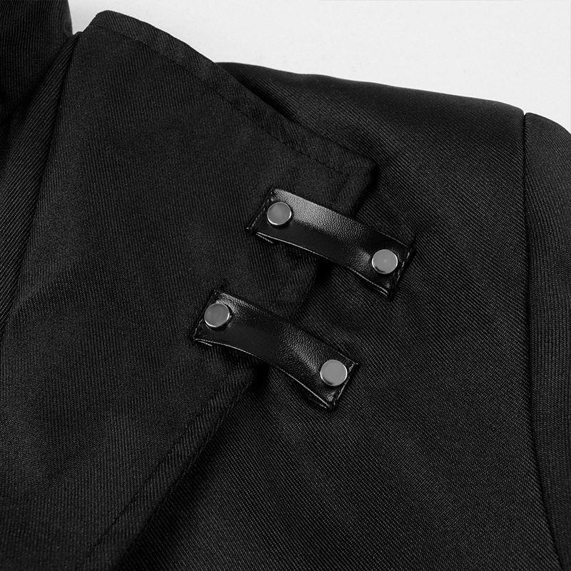 2023Wish New European and American Men's Formal Wear Medieval Retro Clothing Men's Mid-Length Punk Retro Tailcoat