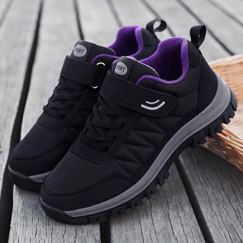 Schuhe für ältere Männer Damen Samt Walking rutschfeste weiche Sohle Mutter Winter Schneeschuhe zwei Baumwolle Vater Schuhe Sport Freizeitschuhe