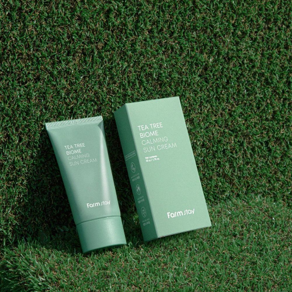 Farmstay [set Of 2] Tea Tree Biome Sun Cream 50g+cleansing Oil 250ml  + Travel Kit 4 Types 