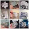 European and American Luxury Women's Elegant Shiny Zircon Multi-layer Line Ring European American Fashionable Round Accessories