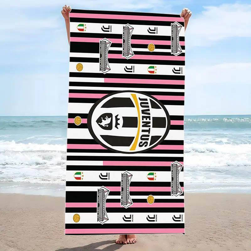 Juventus FC Print Beach Towel, Large Soft Quick Dry Towel for Beach Camping Swimming