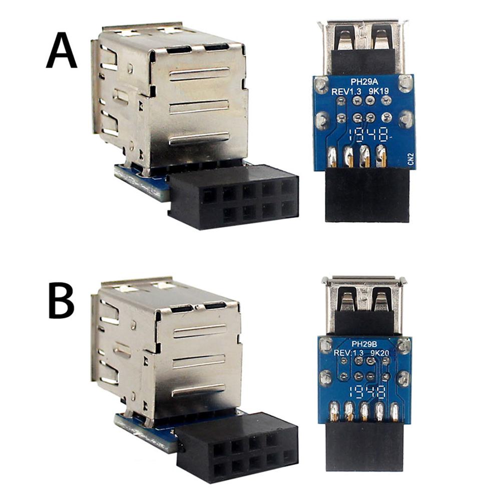 Female Extension Cable USB2.0 9Pin/10P Computer Motherboard Header Adapter Adapter Converter Desktop Motherboard Accessories