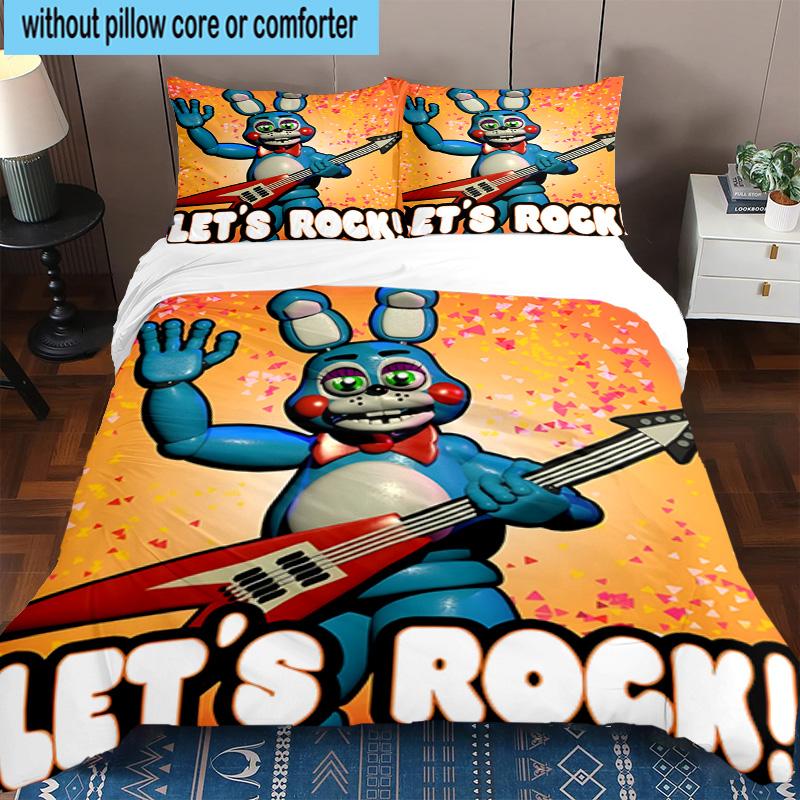 3PCS Five Nights Teddy Bear 3pcs Bedding,Including 3PCS Duvet Cover And 2pcs Pillowcases Perfect for Christmas,Ideal for Bedroom, Dormitory