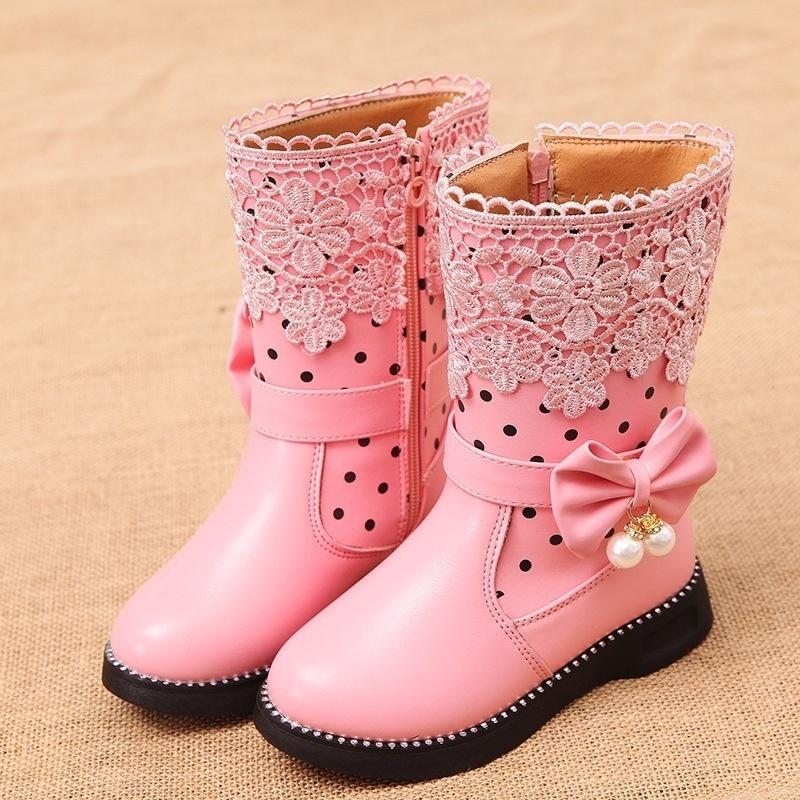 Girls Boots New Autumn Fashion Princess Kids Soft Sneakers Child Snow Boots Spring PU Leather Children Shoes Kids EU Size 27-37