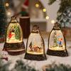 Christmas Snow Ball Lantern Bell Shape Swirling Glitter Christmas Lamp for Holiday Home Office Tabletop Decor