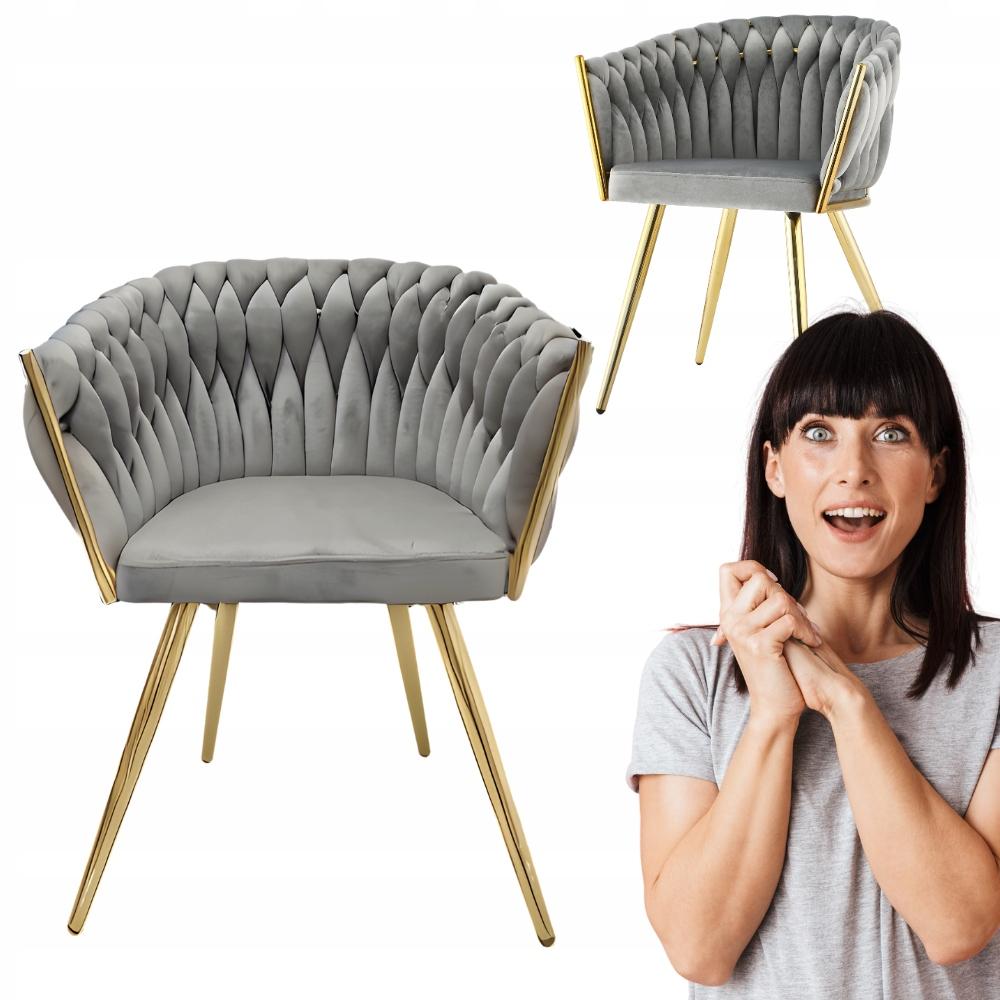Freestanding Armchair Tilo Gray Decorative Velvet Chair Family Meble