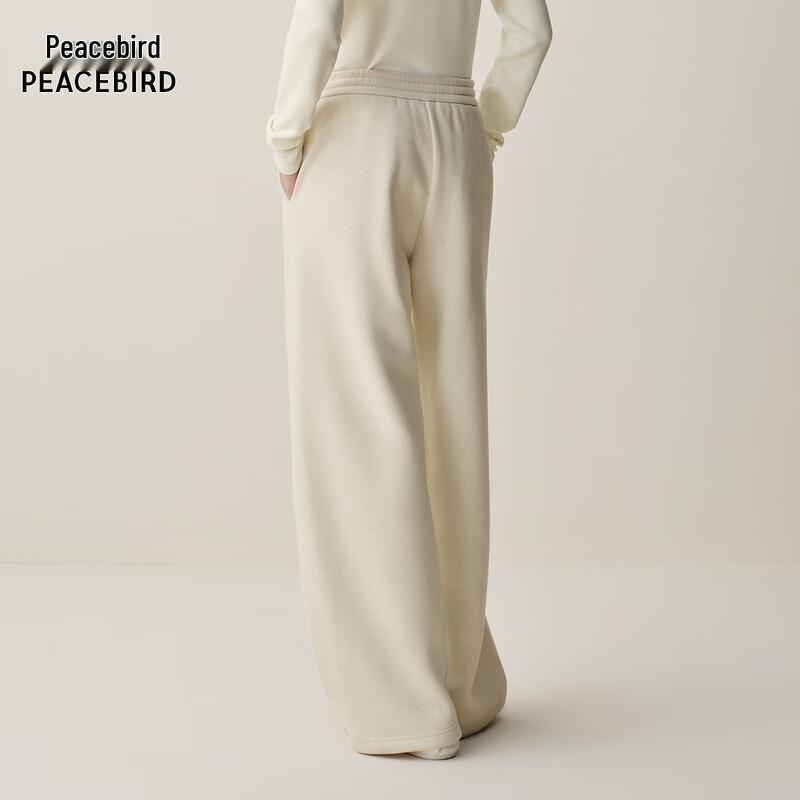 Peacebird Women's Fleece Knit Loose Fit Curved Leg Casual Pants