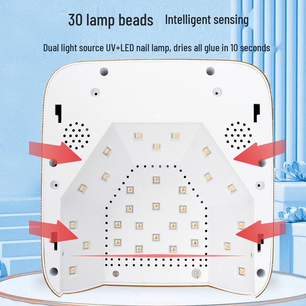 Rechargeable Wireless Nail Art UV/LED Lamp with Rhinestone Design