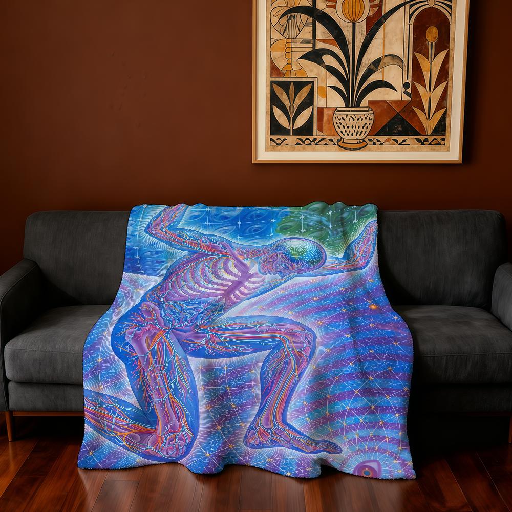 Blanket Super Alex Grey Warm Comfortable Plush Throw Blanket Child Home Psychedelic Sofa Bedroom Trippy Gift