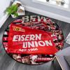Runder Teppich mit Union Berlin Logo Muster, Teppich für Wohnzimmer Schlafzimmer Spielzimmer, Rutschfeste Bodenmatte, Feiertagsgeschenke und Geburtstagsgeschenke.