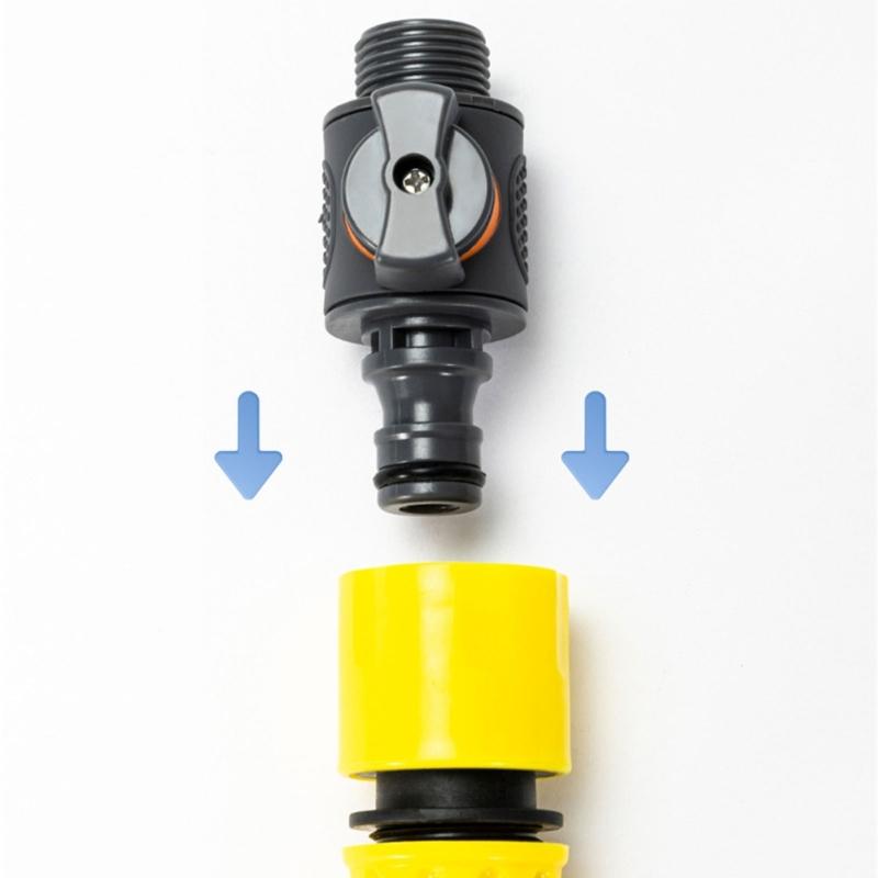 Fast Connects ABS Plastic Water Hose Adapter 6 Point Thread Integrated Flows Control Valves For Outdoor Watering