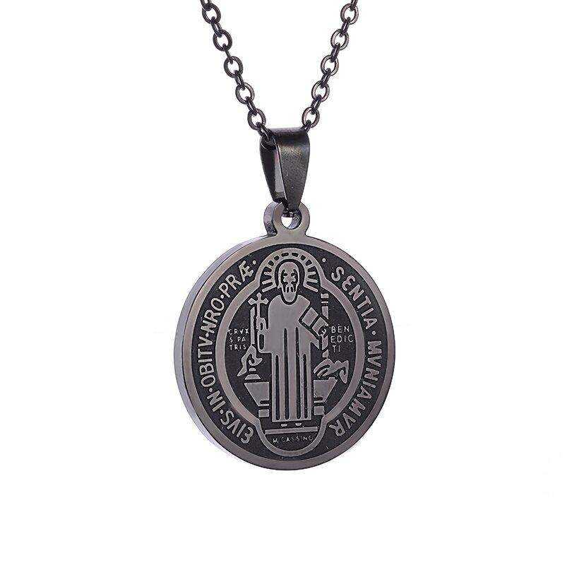 Bracciale Croce di Gesù San Benedetto Catena in Corda Regolabile Intrecciata a Mano Gioielli Cristiani per la Preghiera Fede San Benito per Uomini Donne