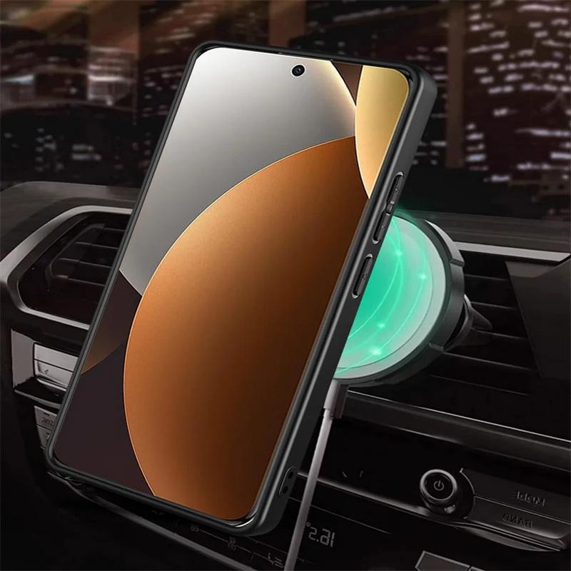 Luxury Magnetic Stand Phone Cases for Xiaomi Redmi Note 15 14 13 Pro Plus Shockproof Armor Carbon Fiber Clashing Protector Cover