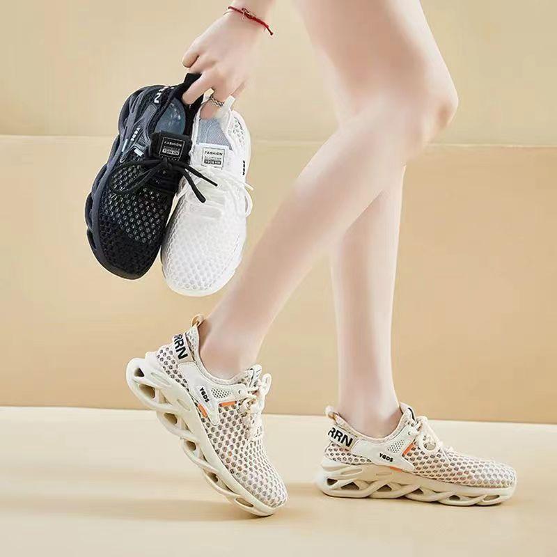Dámské letní prodyšné síťované tenisky Step on Shit, nové síťované duté bílé boty s měkkou podrážkou, běžecké boty