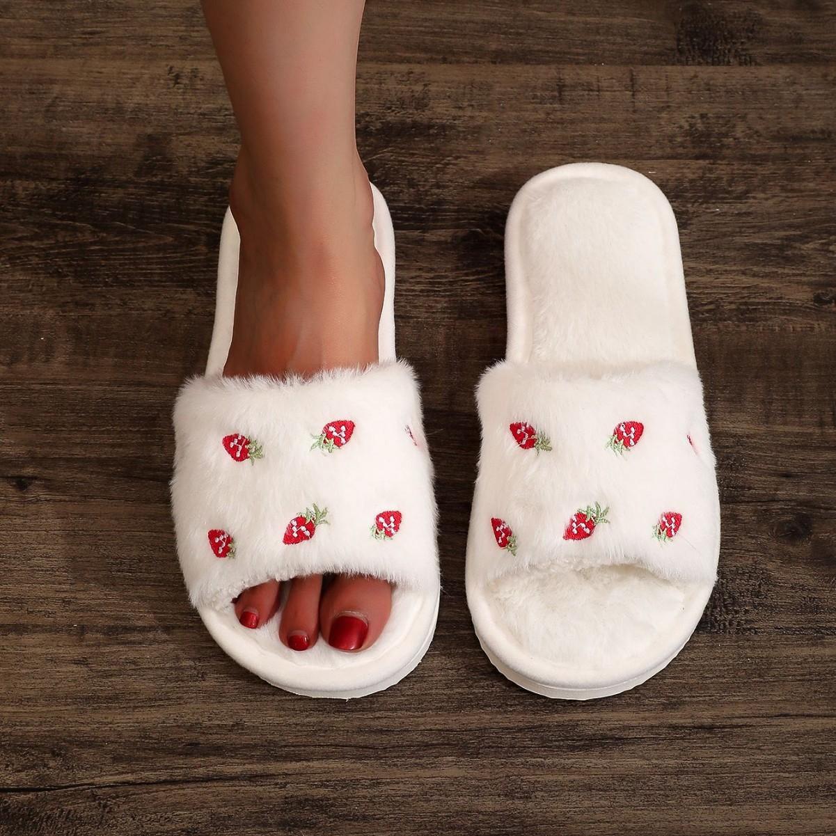 

Плюшевые тапочки Домашние согревающие тапочки Милые тапочки Женские тапочки 40-41 белый