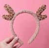 Plush Rabbit Deer Ears Headband Non-Slip Sweet Simple Hair Band with Hairpin, Cute Headdress Jewelry Gift for Women Girls
