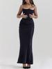 Elegant Strapless Bodycon Sexy Midi Dress Women Black Fashion Off-shoulder Sleeveless Dresses Ladies Korean Backless Club Party Dress 2026 New