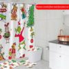 Anime Character Peripheral Printed Shower Curtain Floor Mat Four Piece Set, Home Bathroom Dry Wet Separation Partition Shower Curtain  Shower Curtain