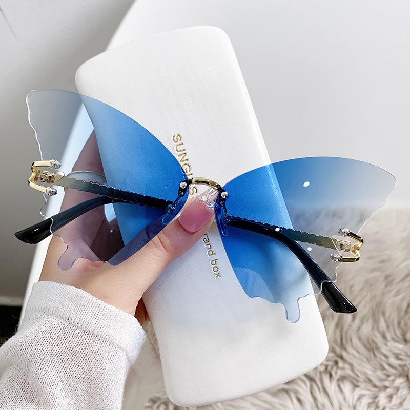 Butterfly Sunglasses Women's Fashion Big Frame Gradient Color Sunglasses Trendy Street Shot Sunglasses