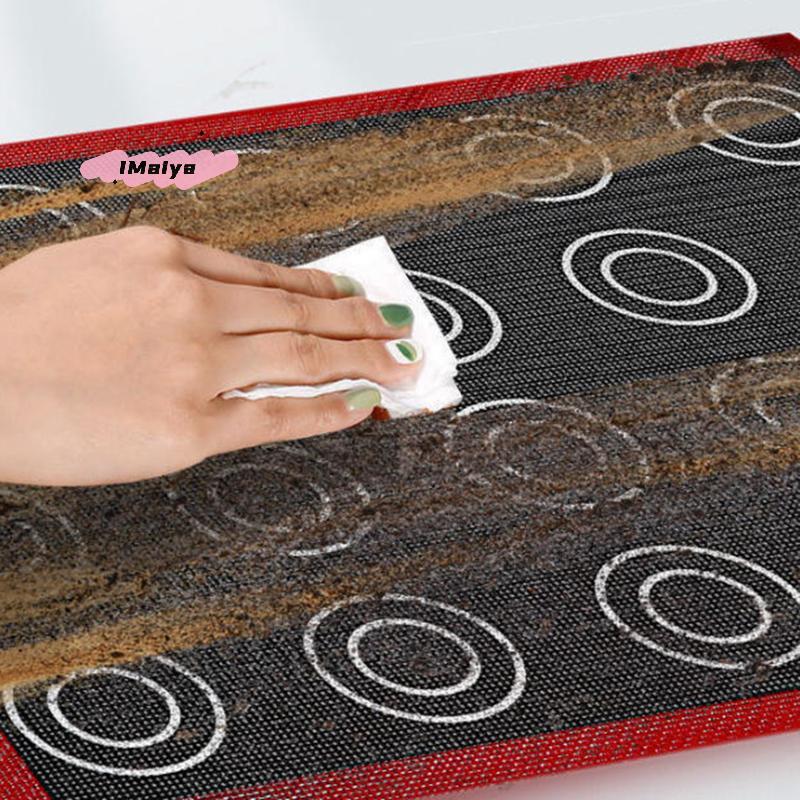 M-1Pc Perforated Silicone Baking Mat, With Puff & Round Patterns, Reusable Non-stick Oven Liner, For Cookies Macaron Bread