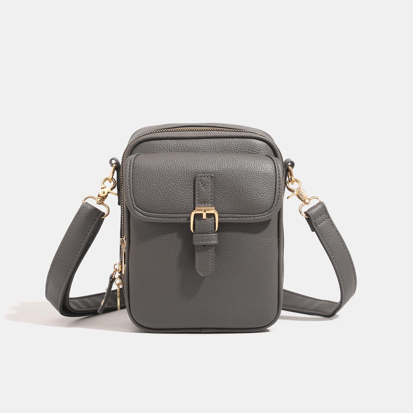 

Trendy PU Unisex Single-Shoulder Crossbody Bag: Casual Phone, Coin, and Card Holder 17x9x20 cm сірий колір