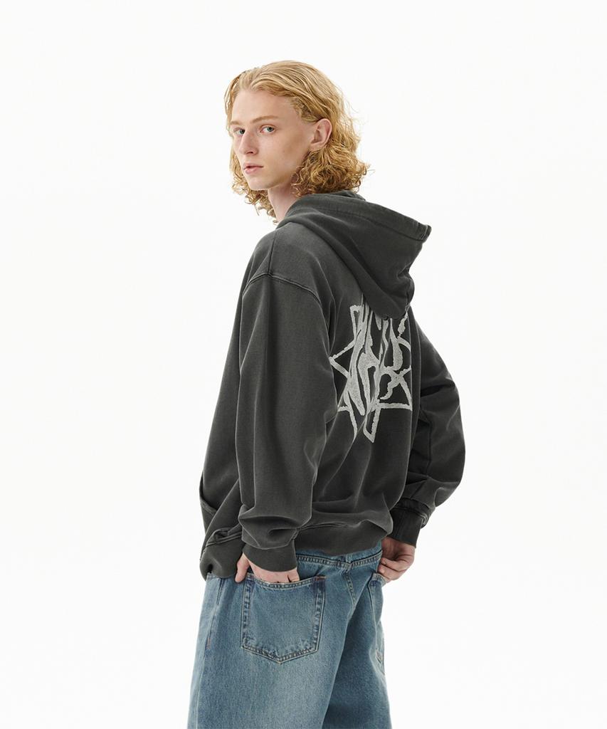 Mahagrid Sun Logo Pigment Zip Up Hoodie Charcoal(Mg2Dfmm430A)