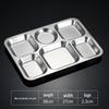 304 Stainless Steel Divided Lunch Tray