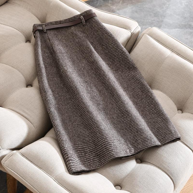 

Полосатая женская офисная юбка белый пояс повседневная юбка для офисной леди XL