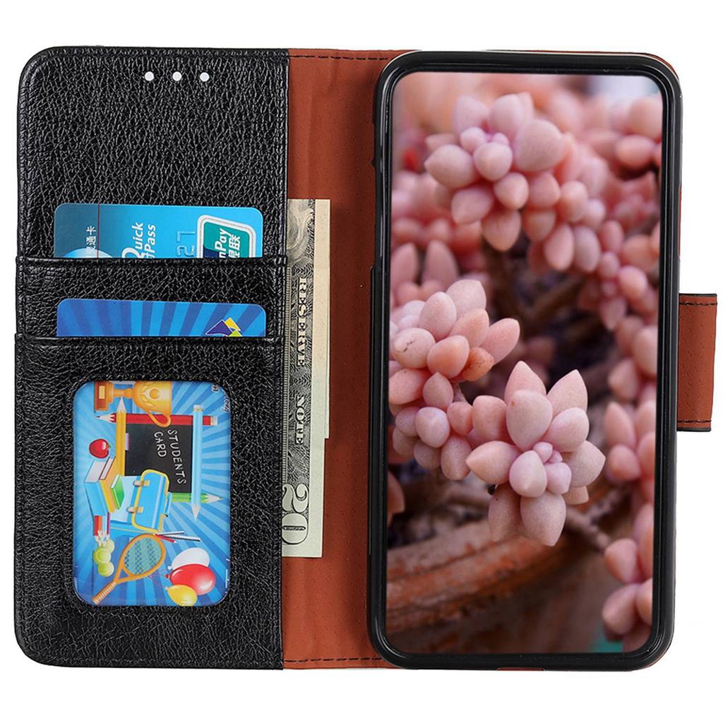 For iPhone 16 Plus Case Nappa Texture Split Leather Wallet Folio Flip Phone Cover