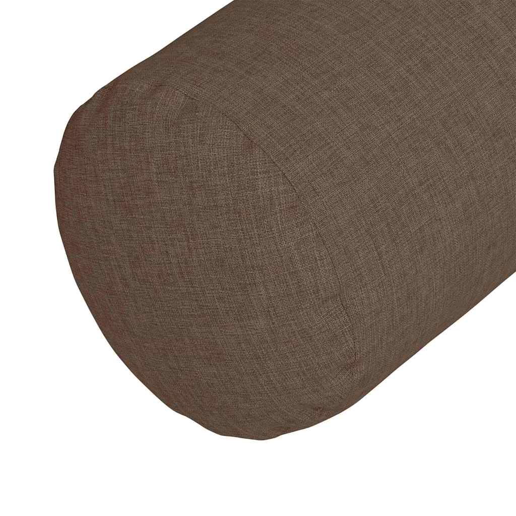 Bolster Cushions 2 Pcs Brown Ø 15 X 40 Cm Fabric