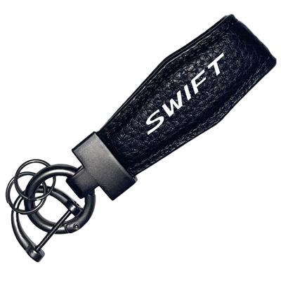[MailiMy] Car Keychain, Genuine Leather Key Chain for Swift, Key Ring, Creates a More Elegant Look and Prevents Loss, Unique Gunmetal Color, Fashionab