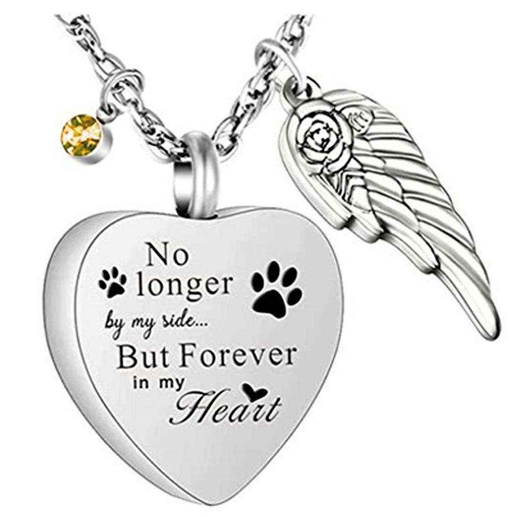 Sturdy Stainless Steel Heart Wing Locket Necklace for Ashes or Perfume Sentimental Keepsake for Memories Daily Use