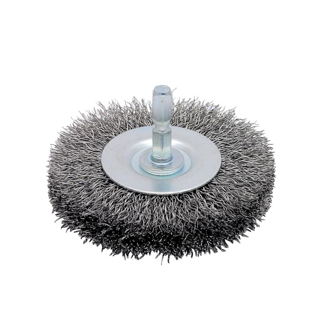 Takagi Hexagonal Shank Wheel Wire Steel EARTH for Rust Paint for Electric Drills and Impact Brush, Wire, 75mm, MAN, Deburring, Removal, Stripping,