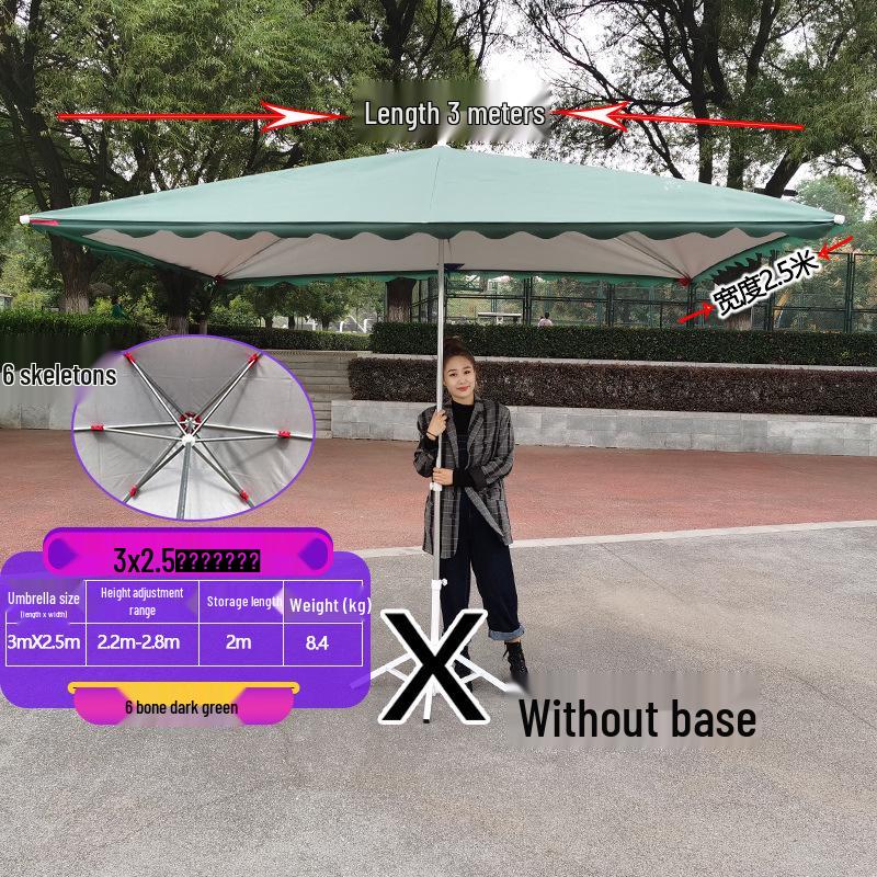 Large Outdoor Rectangular Sunshade Umbrella - Commercial Folding Awning for Courtyard