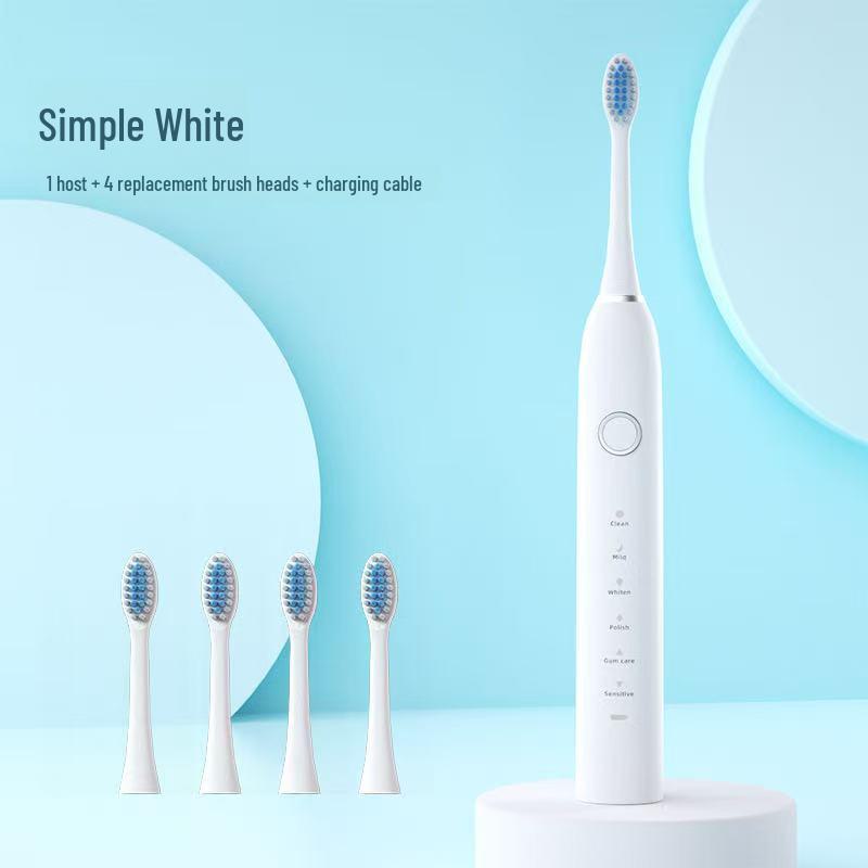 A8 Rechargeable Sonic Electric Toothbrush - Soft, Waterproof for Students, Adults & Couples