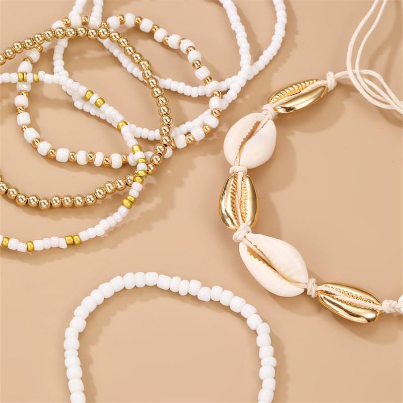 Bohemian Style Multilayer Glass Shell Jewelry Set For Women Gift