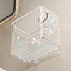 2 In 1 Suction Cup Toilet Paper Holder and Tissue Box, Wall Mount Waterproof No Drilling Bathroom Organizer