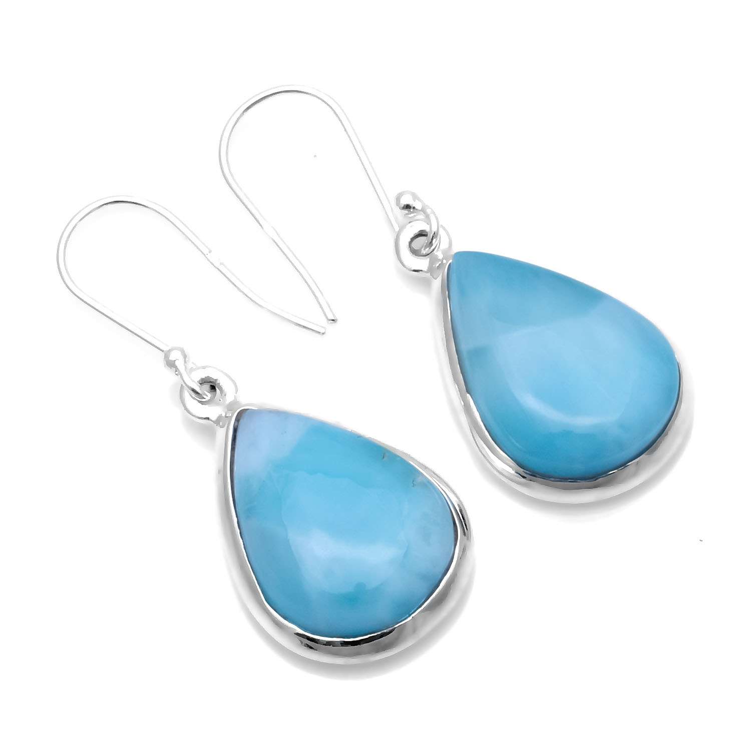 

Серьги с драгоценными камнями Ларимар, твердые серьги из стерлингового серебра 925 пробы, серьги ручной работы, ювелирные изделия, подарок для женщин и девочек, E-1295