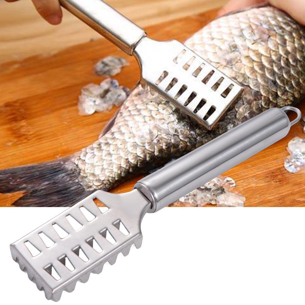 Stainless Steel Fish Scale Remover Rectangular Head Fish Scale Cleaner Seafood Market