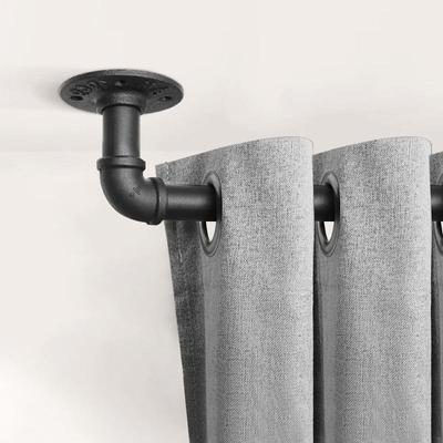 Modern Industrial Single Black Curtain Rod – Nordic Minimalist Style