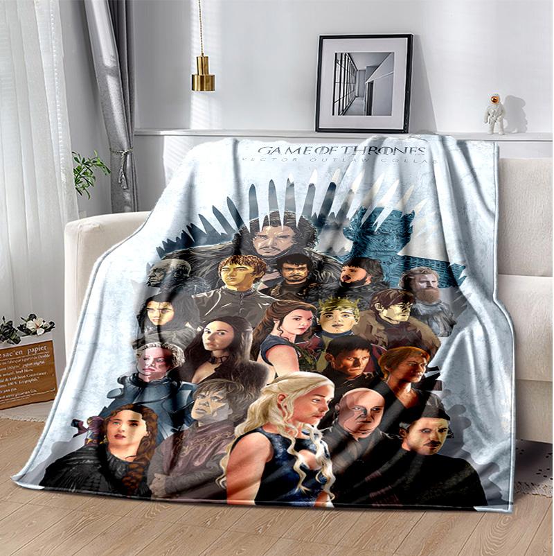 Game Thrones Flannel Blanket Soft Warm All-Season Throw, Design for Camping, Car Travel, Hiking Sofa, Bed, Office Perfect Gift for Parties