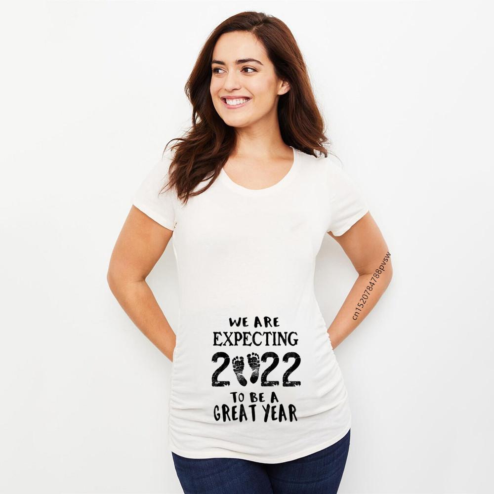Baby Loading Women Pregnant Printed T Shirt Girl Maternity Short Sleeve Pregnancy Announcement Shirt New