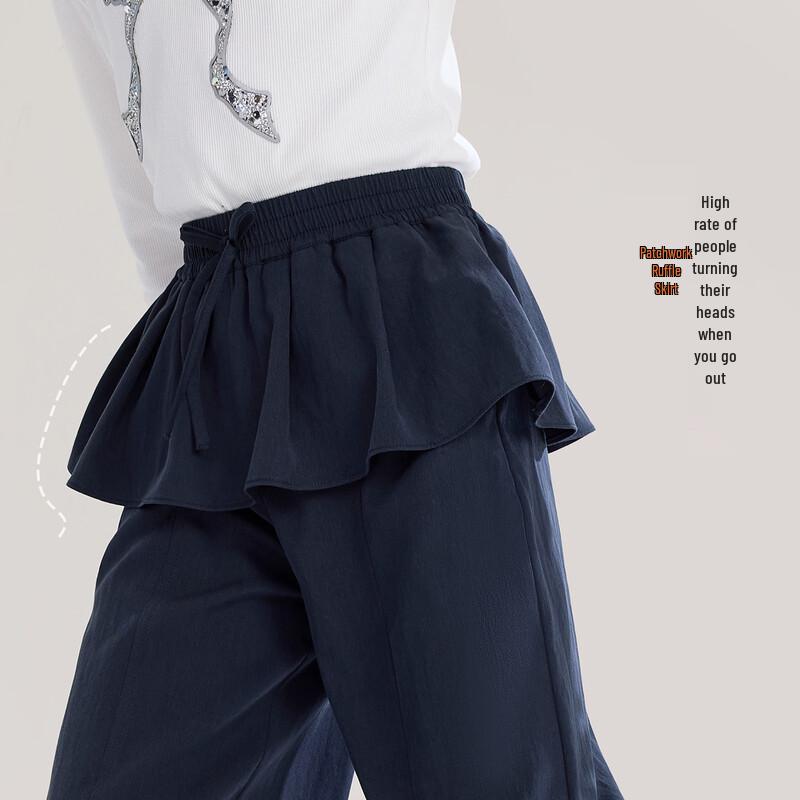 Mädchen-Faux-Zweiteiler Rockhose Weite Hosen