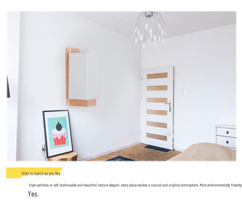 Modern Minimalist LED Wood Wall Lamp for Bedroom, Living Room, Corridor, Staircase, or Balcony