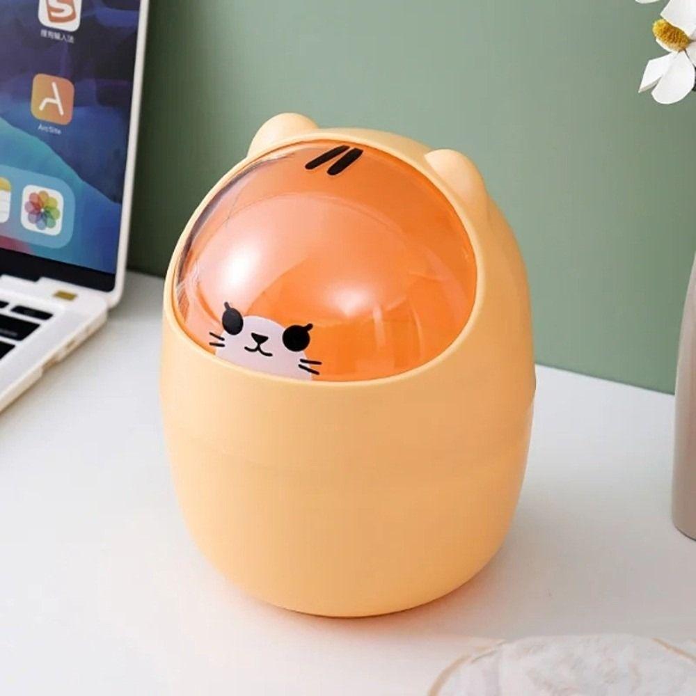 Mini Storage Bin With Lid Garbage Storage Bucket New Wastebasket Desktop For Home