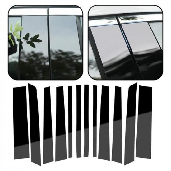 

12PCS Glossy Black Pillar Posts Covers Door Trim For Range Rover HSE 2002-2012